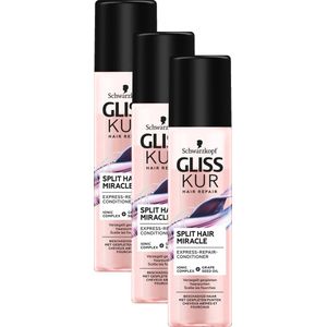 Gliss Kur Split end Miracle Anti-Klit Spray Voordeelverpakking 3 x 200 ml