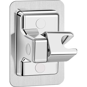 Handdouchehouder, 360° verstelbare douchehouder, sterke pasta, douchekophouder, geen boren, universele douchehouder, wandhouder, ABS-kunststof (zilver)
