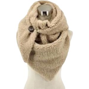 Driehoekige Sjaal - Teddy - Dikke Kwaliteit - Beige - 160 x 80 cm (4#)