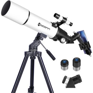 Sterrenkijker Telescoop met Accessoires - Voor Volwassenen en Kinderen - Nachtkijker - Inclusief Statief en Tas - Wit - Top Kwaliteit