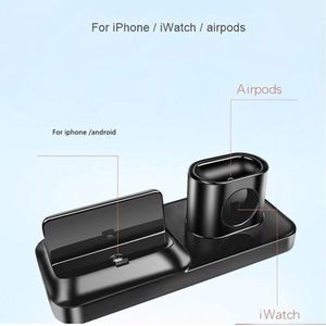 3-in-1 Oplaad Dock - Geschikt Voor Apple Producten - Zwart