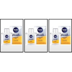 Nivea Men Aftershave Balsem Active Energy - 3x100 ml - Voordeelverpakking