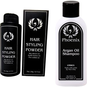 Phoenix Hair Products - Volume Poeder 20gr + Argan Olie Shampoo 125ml