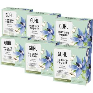 Guhl - Nature Repair Shampoo Bar -  6 x 75 g - Herstelt Beschadigt Haar - Shampoobar Verrijkt met  Bio Borage Olie