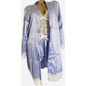 Lingerieset 3 delig in satijnlook S/M lila
