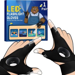 Equivera Led Handschoenen - 2 Lampen - Lichtgevende Handschoenen - Zaklamp Handschoen - Voor Klussen/Vissen/Kamperen & Andere Outdooractiviteiten