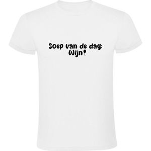 Soep van de dag: wijn Heren T-shirt - wijnen - drank - alcohol - horeca - restaurant - grappig