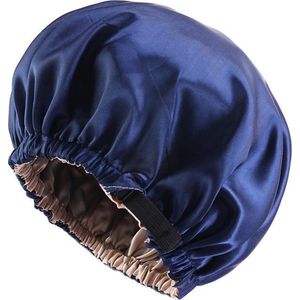 Slaapmuts – Slaapmuts satijn – Slaap Bonnet – Donker blauw – Hoofddeksel – Hair bonnet – Haarverzorging – Satijnen slaapmuts – Bonnet