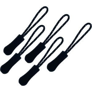 5 x Ritstrekker - Zwart-Wit gestipt - Ritstouwtje - Ritshulp - Zipper Puller - Ritssluiting vervangen - Rits reparatie