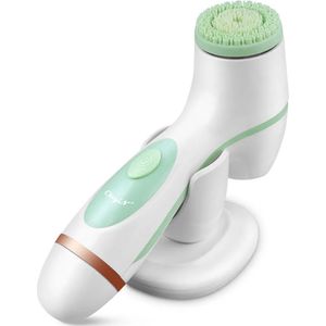 ProductPlein - 3 in 1 Gezichtsreiniger Elektrisch - Elektrische Gezichtsreiniger Borstel - Gezichtsmassage apparaat - Facial massage - Wit/Groen - Rimpel Verwijderen - Huidverzorging - Gezichtsborstel