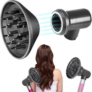 Volumeborstel Opzetstuk - Multistyler - Haarstyler föhn - Diffuser voor Krullen - Zwart