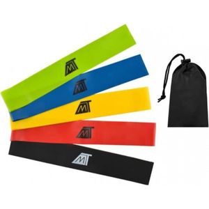 fitness banden-5 kleuren-opberg tas-instructie boekje