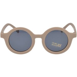 STOER - Kinderzonnebril - model 2024 - rond model - UV400 protectie – Taupe - Grijs - Naturel - Grijze lens - 2 tot 6 jaar - Kinderen - Baby en Peuter - Jongen - Meisje - sunglasses - nieuwste kleuren 2024