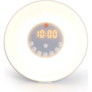 Wake-up light wekker - Ontspannen wakker worden - 7 kleuren - LED-verlichting - Dimbaar - Alarm - Timer - Daglicht - Nachtlampje