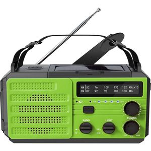 Noodradio – Noodradio Draagbaar Complete Set Voor Overleving - Powerbank – Zaklamp – Noodmelding – Kompas - Licht Groen