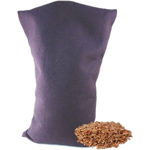 Ecologisch Lijnzaadkussen 30 x 20 cm (Donker paars), voor soepele spieren en ontspanning - Aubergine - wasbaar hoesje
