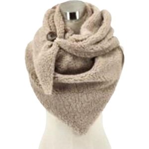 Driehoekige Sjaal - Teddy - Dikke Kwaliteit - Khaki - 160 x 80 cm (232221#)
