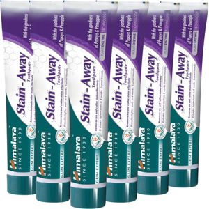 Himalaya Herbals Stain Away Rokers Tandpasta - 6 x 75ml - Tandpasta Whitening - Tandpasta Zonder Fluoride - Tandpasta Voordeelverpakking - Toothpaste