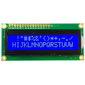 LCD display 16x2 wit op blauw LCD1602