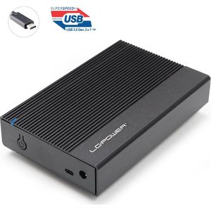 Super Speed USB 3.2 Gen. 2x1 - USB-C ( tot 10 Gb/s ) - SATA HDD I/II/III ( tot 6 Gb/s ) - Capaciteit HDD ( tot 22 TB ) Externe Harde Schijf Behuizing voor 3.5'' inch SATA HDD *LC-35U3-C