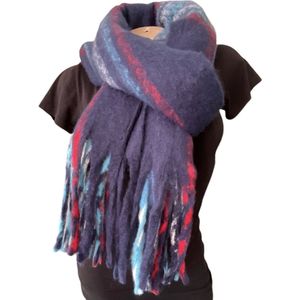Warme Sjaal - Dikke Kwaliteit - Geruit - Blauw - 215 x 38 cm (225)