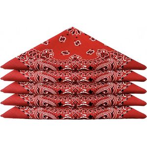 Boerenzakdoek rood  5 stuks - Bandana rood - Zakdoek rood