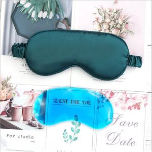 Slaapmasker - Oogmasker met koud & warm kompres gel - Reismasker - serie Summertime - Groen