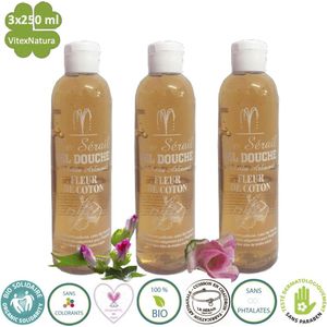 Ambachtelijke pure Marseillezeep Douche en bad gel 3x250ml | Met katoenbloesem extract | Le Serail | Traditie sinds 1949
