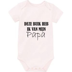 Deze buik heb ik van mijn Papa Baby Romper Blauw | Rompertje | Jongen | Vader | Kind | Dik | Geboorte | Gewicht