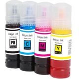 Geschikt inkt Epson Ecotank ET-2650 664 t664 navulinkt inktflesjes 4x100 ml Kleur+zwart Huismerk