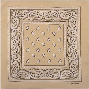 Bandana Zakdoek Paisley Print Beige - Haarband Hoofdband Sjaaltje