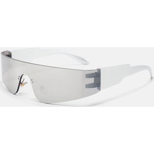 ICCLUB - Rave Bril - Festival Bril - Spiegelglas - Y2K - Techno Bril - Unisex - Silver - Chrome - Grijs