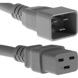 C19 - C20 - Voedingskabel - Grijs - 3x 1,50mm - 1 Meter