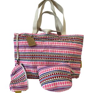 Mycha Ibiza - strandtas - Ibiza tas - jacquard katoen - gratis - toilettas - Myc24007