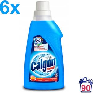 Calgon - 3in1 Power Gel - Wasmachine Reiniger en Anti kalk - 6x 750ml - 90 Wasbeurten - Voordeelverpakking