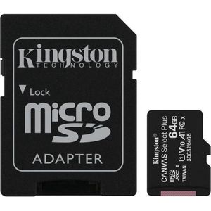 Kingston Technology Canvas Select Plus flashgeheugen 64 GB MicroSDXC Klasse 10 UHS-I