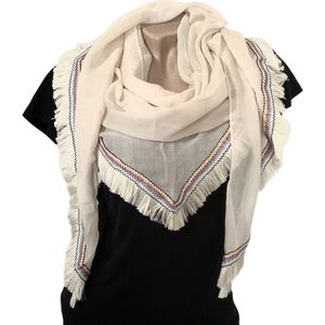 Lange Dunne Driehoekige Sjaal - Beige - 180 x 75 cm (0356)