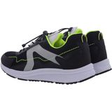 Piedro - 1417000110 Sneakers - Zwart Wit Geel - Leer - Elastische Snelsluiting