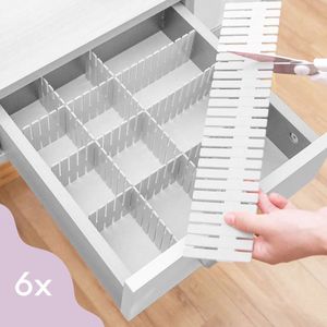 Jil&Júne Ladeverdeler - Lade organizer - Set van 6 - Voor Kleding/Keuken/Badkamer - Wit