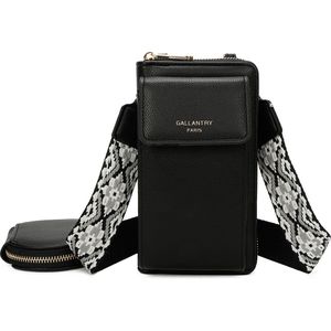 Gallantry - Crossbody - telefoontasje - portemonnee - Mobiele Telefoon - Smartphone - Zwart