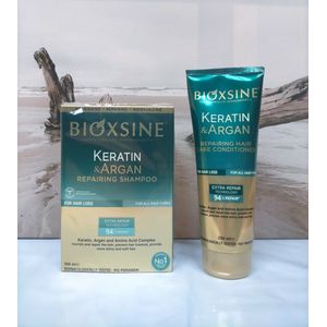 Bioxsine- (Bioxcin) Haarverzorgings set - 1 x keratin Argan shampoo 300 ml - 1 x keratin Argan haarcrème 250 ml - haarverzorging