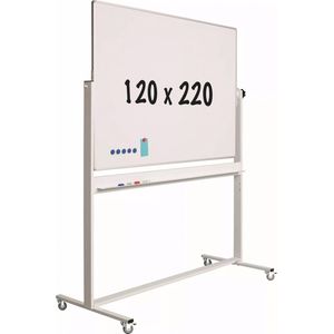 Mobiel whiteboard - Kantelbaar - Weekplanner - Maandplanner - Jaarplanner - Dubbelzijdig en magnetisch - 120x220cm