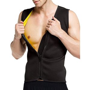 Zweet Vest voor Mannen Gewichtsverlies Neopreen Sauna Pak Body Shaper Hot Tank Top Metrits Buikvet Brander Afslanken Shapewear - XL