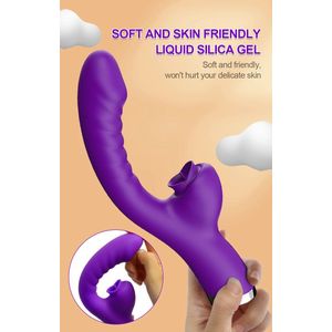Desiredrops®- Roze Dubbele Penetratie Vibrator - Luchtdruk Vibrator - Clitoris & G Spot stimulator - Krachtig - Vibrators - Vibrators voor vrouwen - Sex toys voor koppels - Vibrator-Discreet Bezorgde - Sucking- sex speeltjes