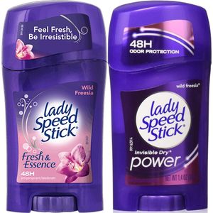 Lady Speed Stick Deodorant Vrouw Wild Freesia Set - 2 x 40g - Fresh Essence Wild Freesia - Invisble Dry Power Wild Freesia
