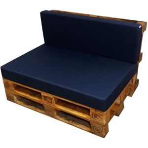 Palletkussen palletbank rugleuning. Donker blauw navy Vele kleuren 10cm dik waterproof Tubbli