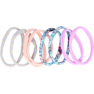 Haarsoires Haarelastieken basic - Endless effen print - Paars blauw roze grijs - Set van 8 - Eenvoudige Haar Elastieken voor Dagelijks Gebruik