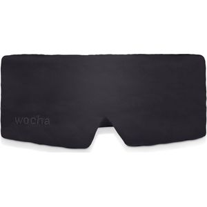 Wocha 100% Premium Biologisch Moerbei Zijden Slaapmasker – 22 Momme – Hoogste kwaliteit 6A Zijde – Zwart – Voor vrouwen en mannen