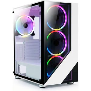 LC Power 803W ARGB Gaming Midi-Tower Behuizing met 4x140mm ARGB Fans- Gehard Glas