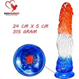 Dildo Nederland Deluxe | Penis vorm | Handsfree | Holland | Grote dildo | Plug | Zuignap | Rood Wit Blauw | Design | Oranje